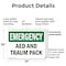 Signmission AED And Trauma Pack, 14 in W x Rectangle, Plastic OS-2PACK-EM-P-1014-L-10287 - alternate 4